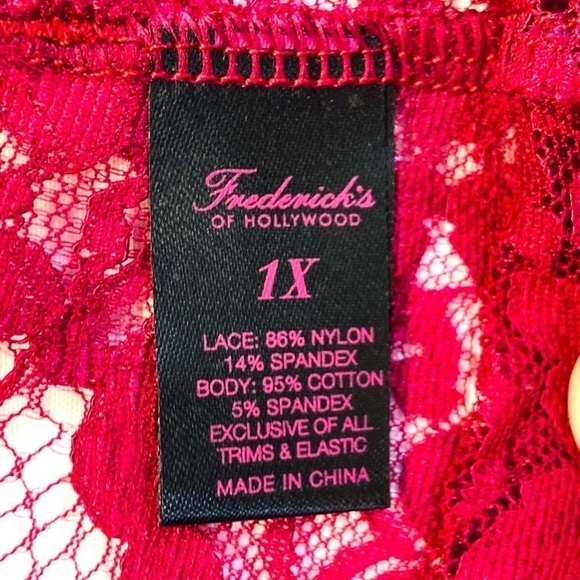 ➕🌸🆕 FREDERICK'S OF HOLLYWOOD ||   Bridget Plus-Size Cotton & Lace Thong- - Picture 4 of 6